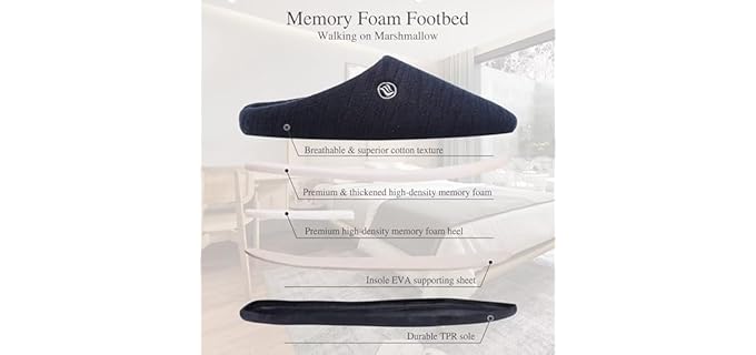 Cior Men's Memory Foam - Travel Slippers