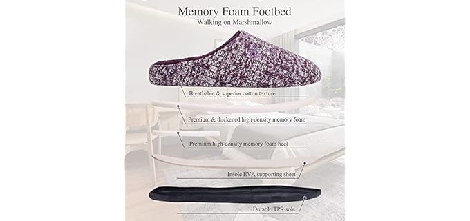 Cior Women's Memory Foam - Travel Slippers