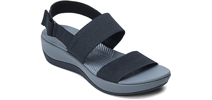 Clarks Women's Arla Jacory - Wide Width Wedge Sandal