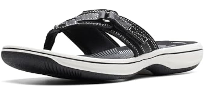Clarks Women's Whelkie Beach - Bunion Relief Orthopedic Flip-Flops