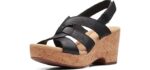 Clarks Women's Giselle - Beach Wedge Sandals for Bunions