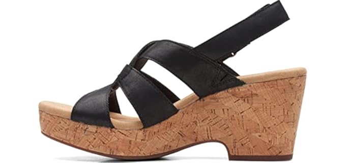 Clarks Women's Giselle - Beach Wedge Sandals for Bunions