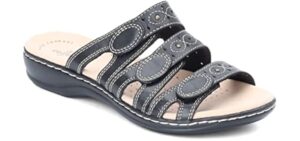 Clarks Women's Leisa Cacti Q - Leather Slide Sandal for Sweaty Feet