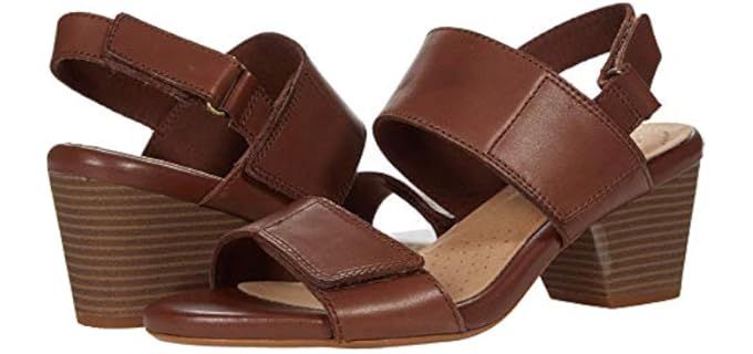 Clarks Women's Lorene Bright - Comfortable Block Heel Sandals