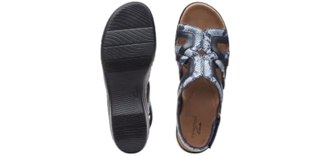 Clarks Women's Merliah Lilac - Wedge Sandals for Bunions