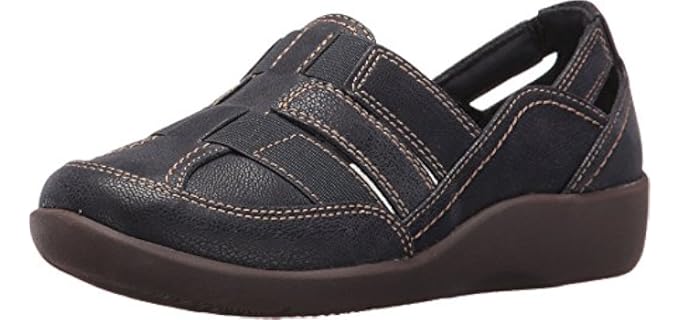 Clarks Women's Sillian Stork - Cracked Heel Support Sandals