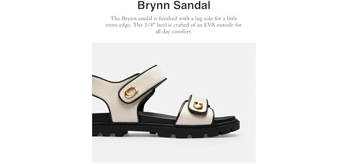 COACH Women's Brynn Sandal - Secure Velcro Straps