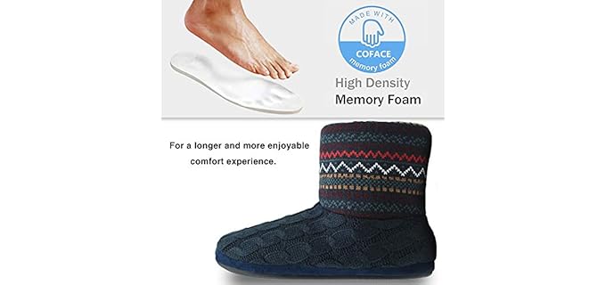 Coface Men's Boot - Metatarsalgia Warm Slippers with Memory Foam