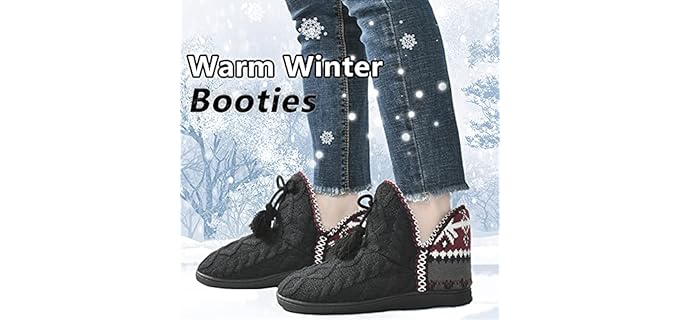 Coface Women's Boot - Metatarsalgia Warm Slippers with Memory Foam