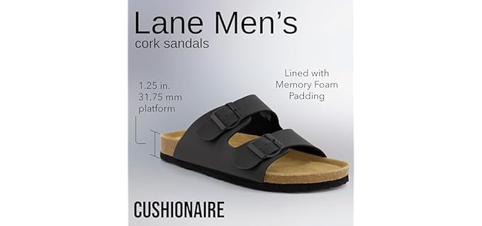 Cushionaire Men's Lane - Vegan Comfort Slide Sandal