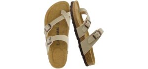 Cushionare Women's Luna - Cork Footbed Toe Loop Sandals