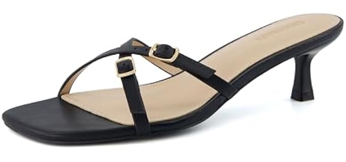 CUSHIONAIRE Women's Milan Kitten Heel - Elegant Cross Strap