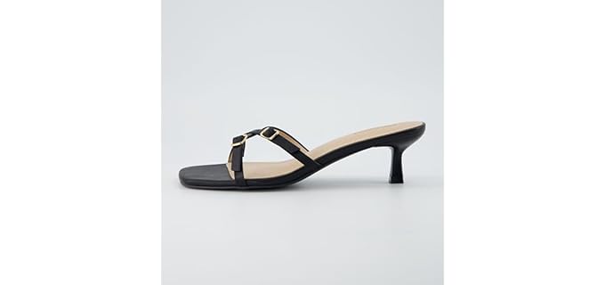 CUSHIONAIRE Women's Milan Kitten Heel - Elegant Cross Strap