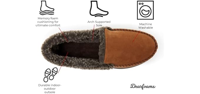 Dearfoams Men's Rebecca - Slipper for Supination