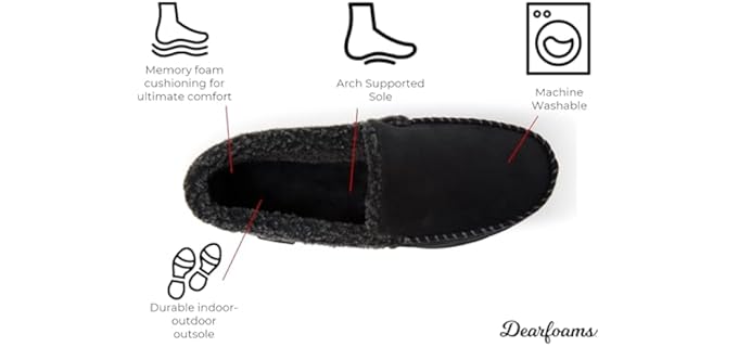 Dearfoams Men's Rebecca - Slipper for Achilles Tendonitis