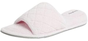 Dearfoams Women's Beatrice - Terry Slide Open Toe Slippers