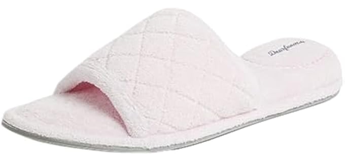 Dearfoams Women's Beatrice - Terry Slide Open Toe Slippers