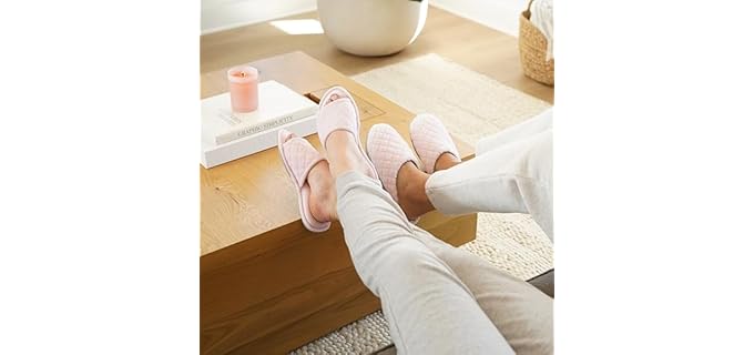 Dearfoams Women's Beatrice - Terry Slide Open Toe Slippers