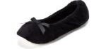 dearfoams Women's Layla - Suede Sole Ballet Slippers 