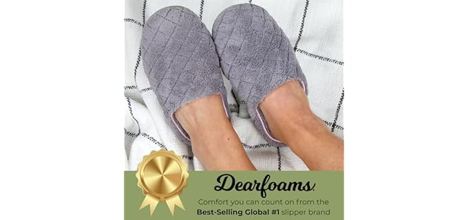 Dearfoams Women's Leslie - Quilted Slippers for Foot Pain