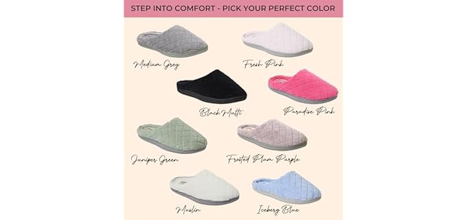 Dearfoams Women's Leslie - Quilted Slippers for Foot Pain