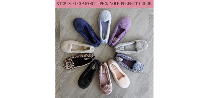 Dearfoam Women's Rebecca - Indoor Slippers for Hallux Rigidus