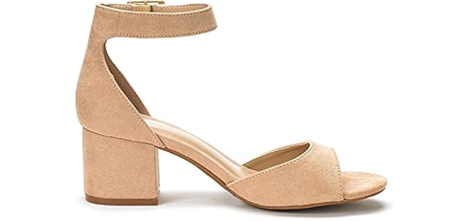 Dream Pairs Women's Chunkle - Pump Style Block Heel Sandals