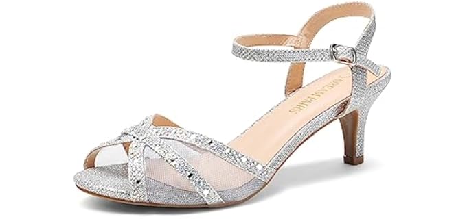 Dream pairs Women's Nina - Low Heel Wedding Sandals