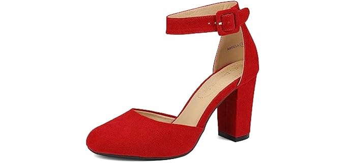 Dream Pairs Women's Chunky - Comfortable Heels for Work