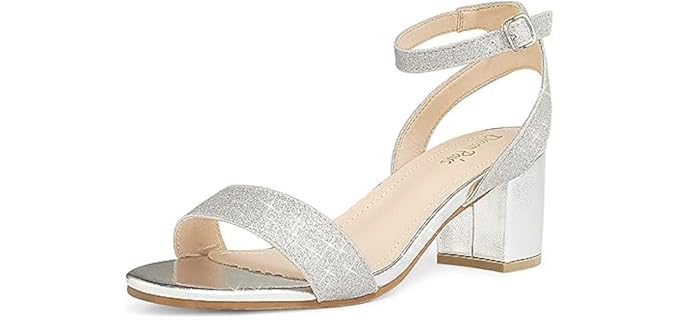 Dream Pairs Women's Open Toe - Sandals with a Block Heel