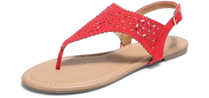 Dream pairs Women's Rhinestone - Low Block Heel Sandals