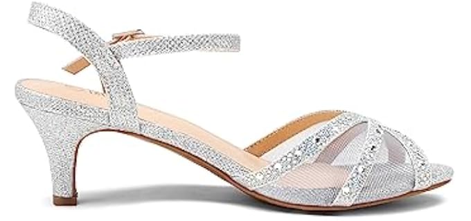Dream pairs Women's Nina - Low Heel Wedding Sandals