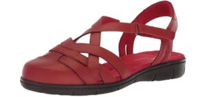 Easy Street Women's Garrett - Long Toe Flat Walking Sandals