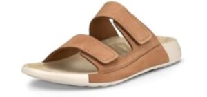 ECCO Women's Cozmo - Two Band Slide Sandals for High Arches