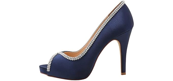 ElegantPark Women's Peep Toe - Bridesmaid Wedding Sandals