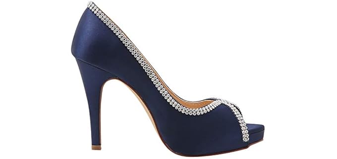 ElegantPark Women's Peep Toe - Bridesmaid Wedding Sandals