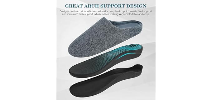 ERGOfoot Men's Arch Support - Comfortable Slippers
