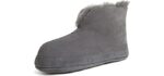 Dearfoams Men's Byron - Leather Bootie Slippers
