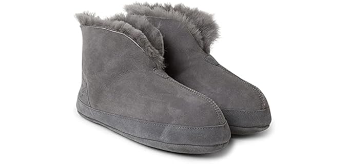 Dearfoams Men's Byron - Leather Bootie Slippers