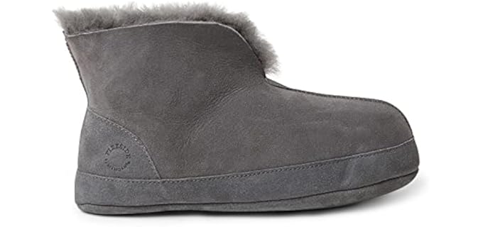 Dearfoams Men's Byron - Leather Bootie Slippers