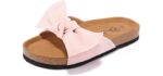 Fisace Women's Slip On - Bow Top Flat Sandals