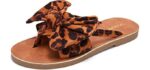 Fisace Women's Cute - Suede Leather Bow Top Sandal