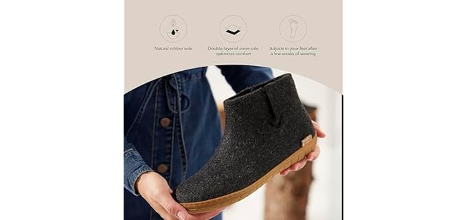 Glerups Men's Wool - Bootie Slippers