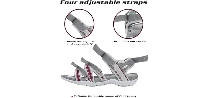 Grition Women's Summer Hiking - Comfy Hiking Sandals