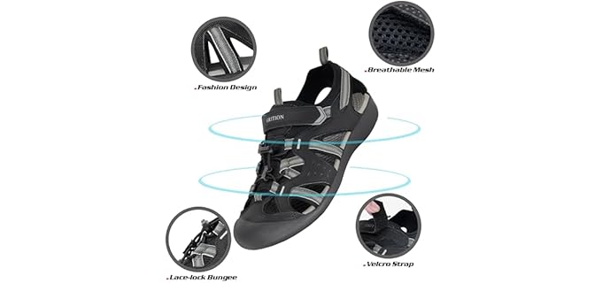 Grition Men's Closed toe - Hiking and Beach Sandals