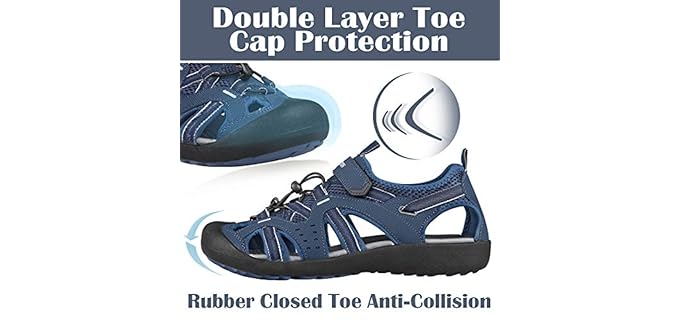 Grition Men's Closed Toe - Walking Outdoor Wear Sandals