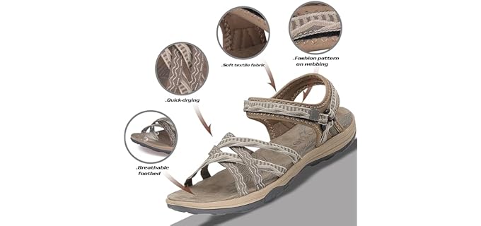 Grition Women's Cross-Tied - Walking Outdoor Wear Sandals