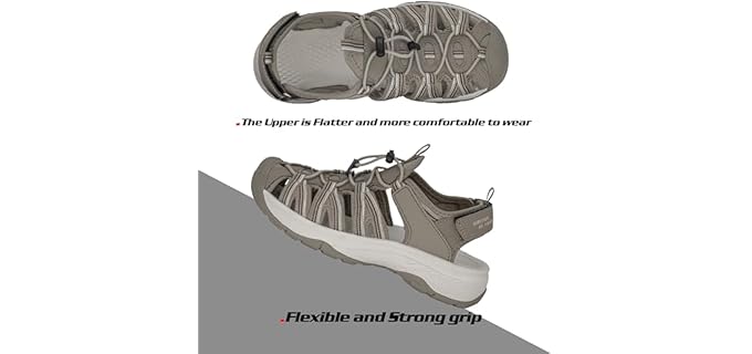 Grition Women's Closed Toe - Sandals for Hiking and Water Sports