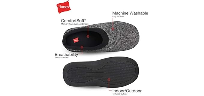 Hanes Men's Clog - Slippers for Plantar Fasciitis