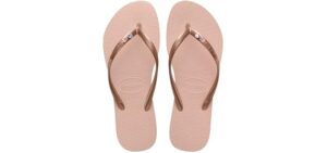 Havaianas Women's Slim Crystal - Beach Flip Flops for Narrow Feet